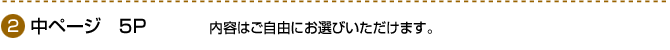 中ページ5P　内容はご自由にお選びいただけます。